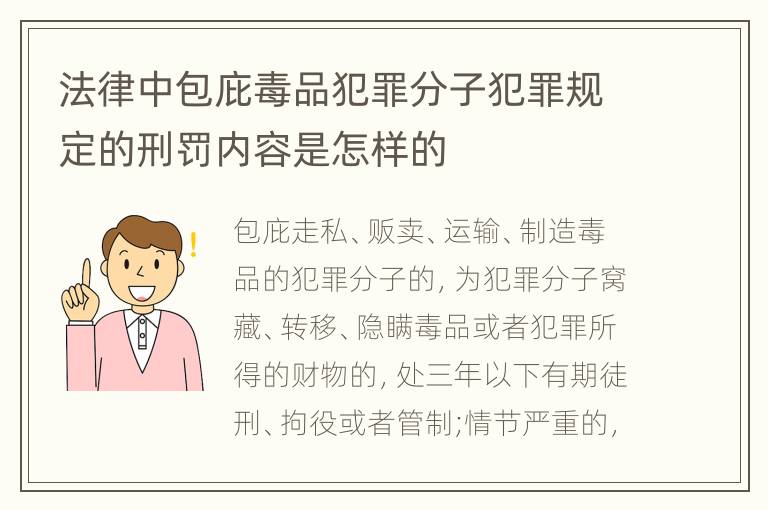 法律中包庇毒品犯罪分子犯罪规定的刑罚内容是怎样的