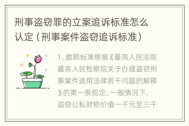 刑事盗窃罪的立案追诉标准怎么认定（刑事案件盗窃追诉标准）