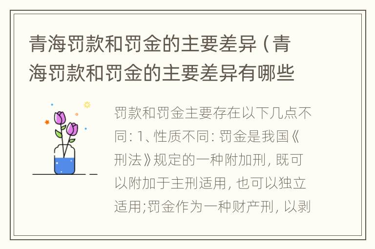 青海罚款和罚金的主要差异（青海罚款和罚金的主要差异有哪些）