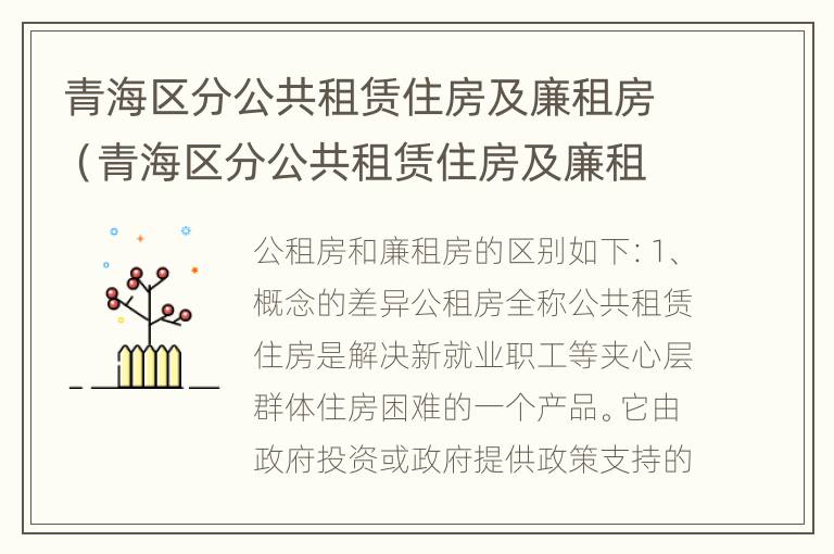 青海区分公共租赁住房及廉租房（青海区分公共租赁住房及廉租房吗）