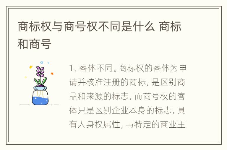 商标权与商号权不同是什么 商标和商号