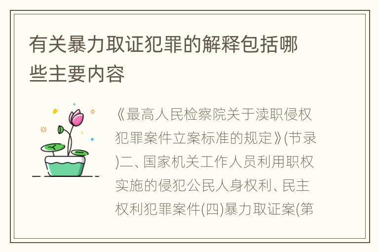 有关暴力取证犯罪的解释包括哪些主要内容