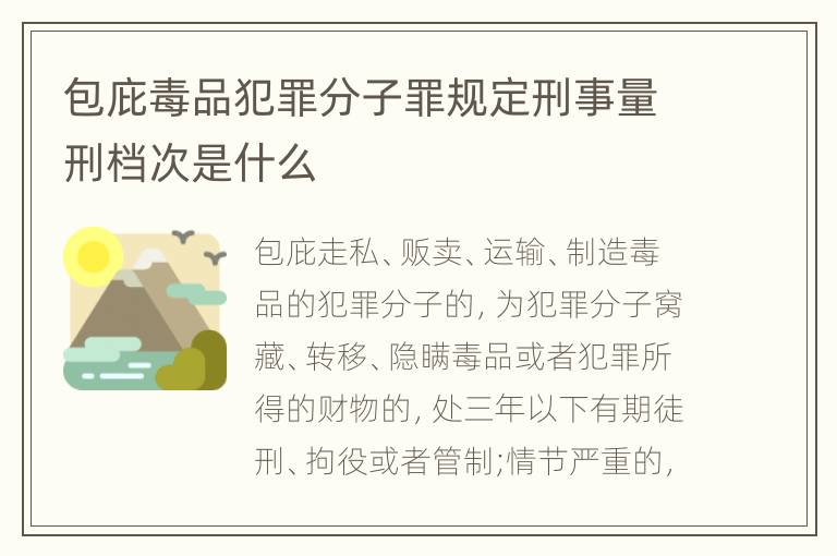 包庇毒品犯罪分子罪规定刑事量刑档次是什么