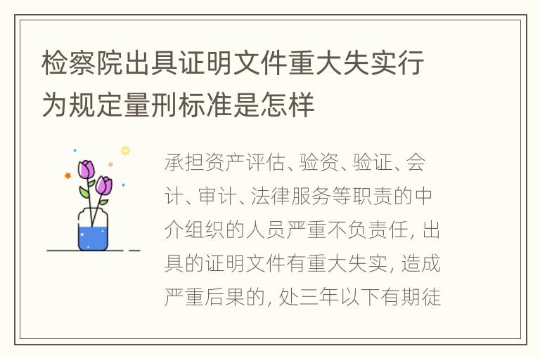 检察院出具证明文件重大失实行为规定量刑标准是怎样