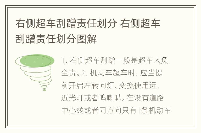 右侧超车刮蹭责任划分 右侧超车刮蹭责任划分图解