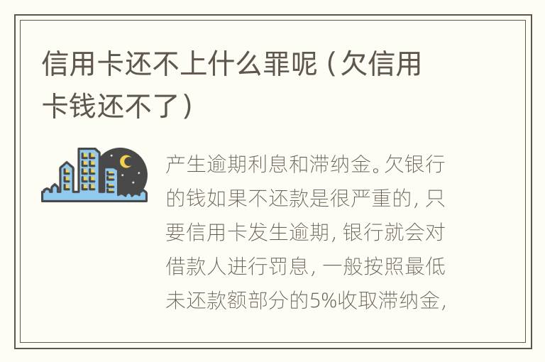 信用卡还不上什么罪呢（欠信用卡钱还不了）