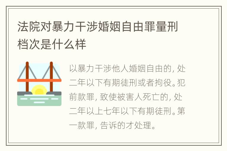 法院对暴力干涉婚姻自由罪量刑档次是什么样