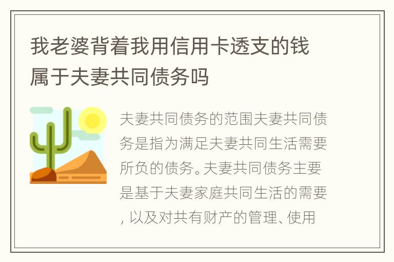 我老婆背着我用信用卡透支的钱属于夫妻共同债务吗