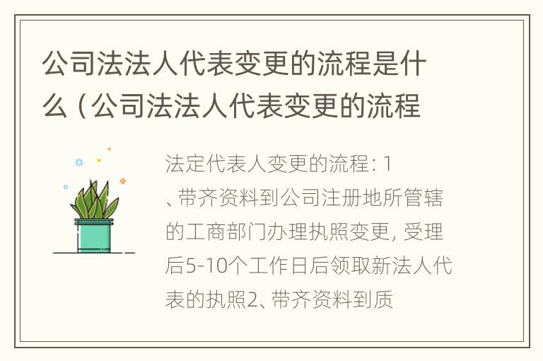 公司法法人代表变更的流程是什么（公司法法人代表变更的流程是什么意思）