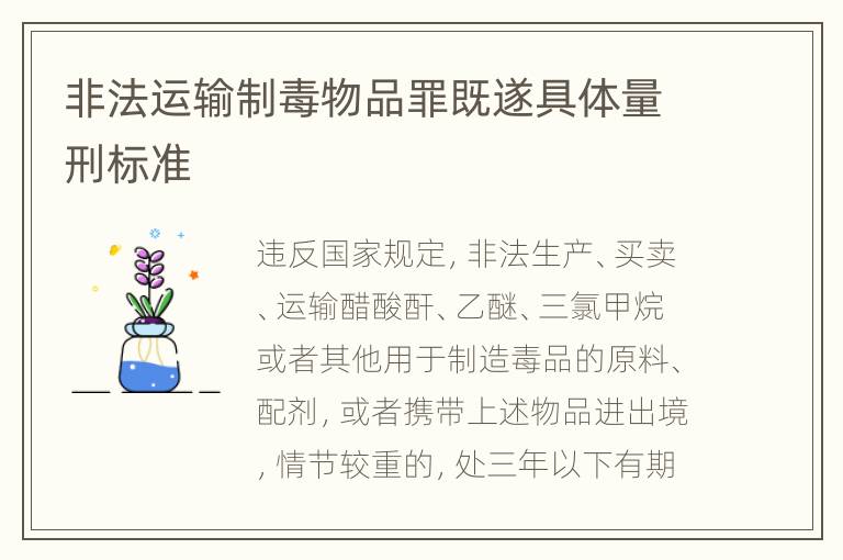 非法运输制毒物品罪既遂具体量刑标准