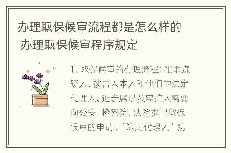 办理取保候审流程都是怎么样的 办理取保候审程序规定