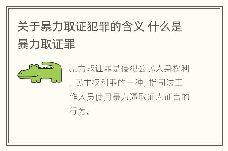 关于暴力取证犯罪的含义 什么是暴力取证罪