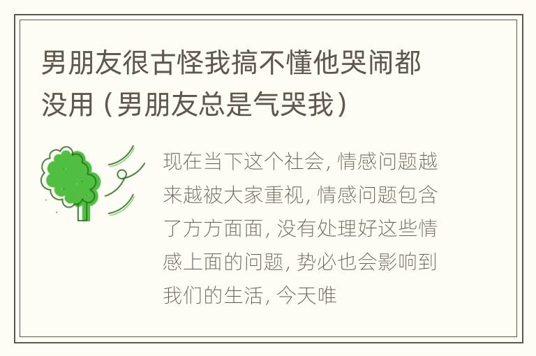 男朋友很古怪我搞不懂他哭闹都没用（男朋友总是气哭我）