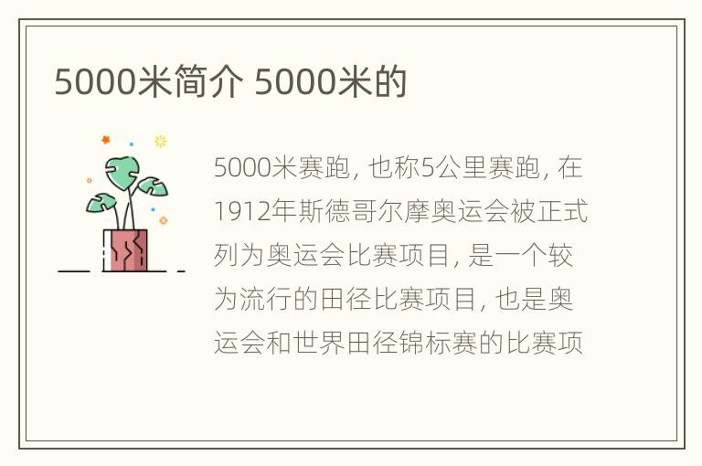 5000米简介 5000米的