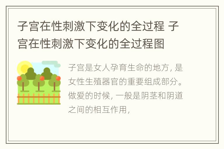 子宫在性刺激下变化的全过程 子宫在性刺激下变化的全过程图