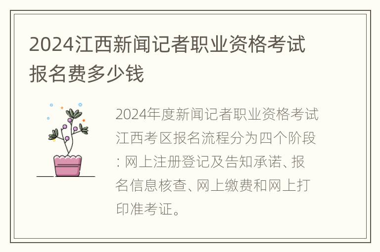 2024江西新闻记者职业资格考试报名费多少钱