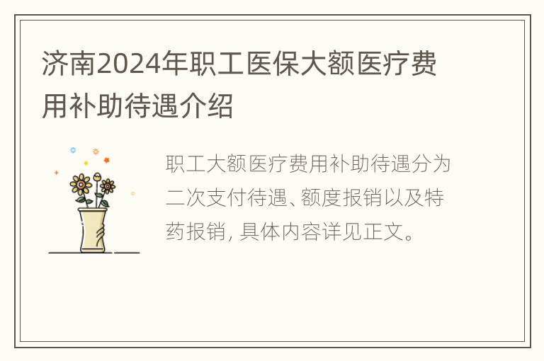 济南2024年职工医保大额医疗费用补助待遇介绍