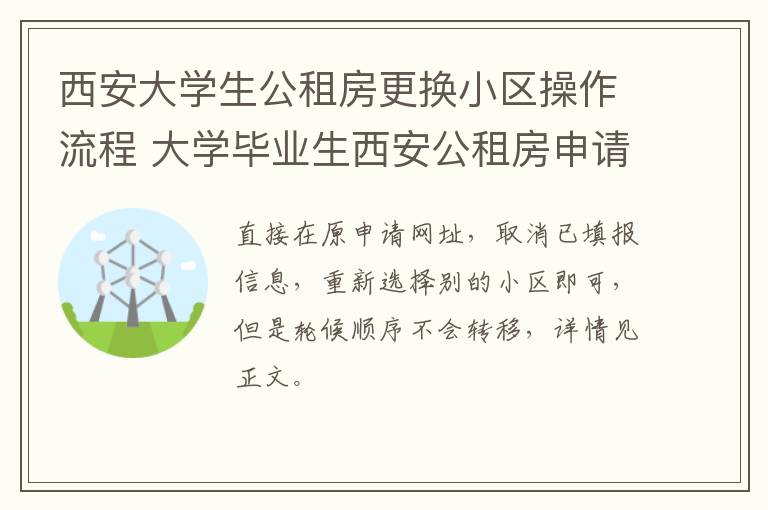 西安大学生公租房更换小区操作流程 大学毕业生西安公租房申请指南