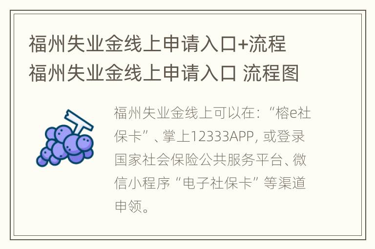 福州失业金线上申请入口+流程 福州失业金线上申请入口 流程图