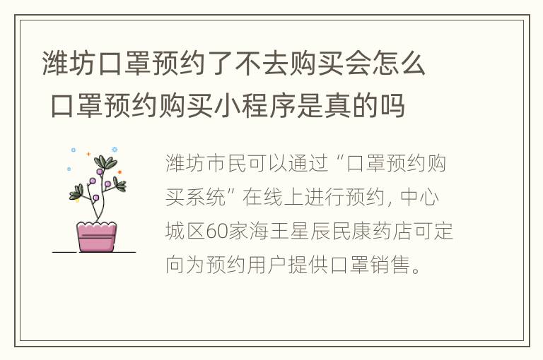 潍坊口罩预约了不去购买会怎么 口罩预约购买小程序是真的吗