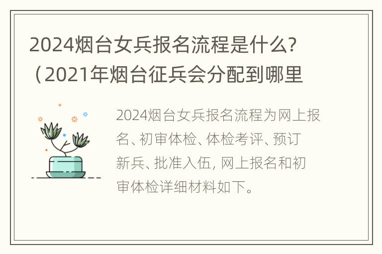 2024烟台女兵报名流程是什么？（2021年烟台征兵会分配到哪里）