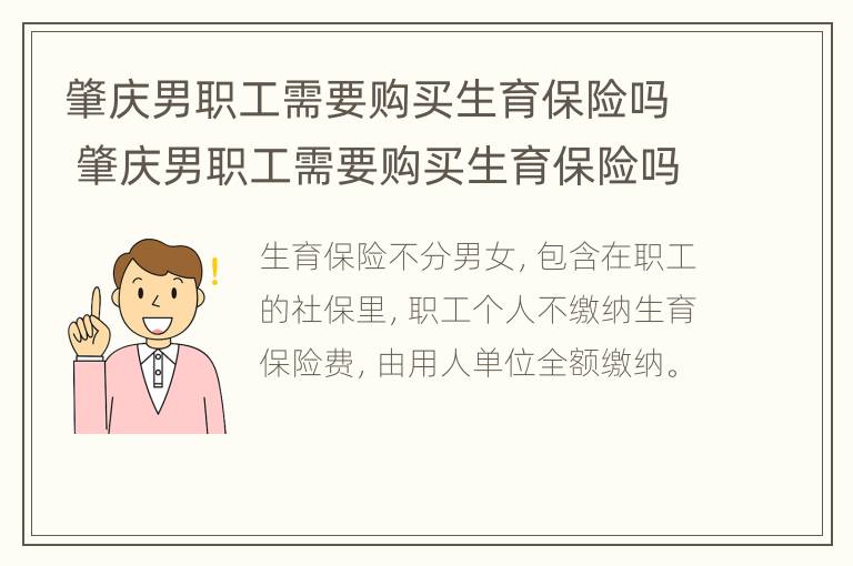 肇庆男职工需要购买生育保险吗 肇庆男职工需要购买生育保险吗多少钱