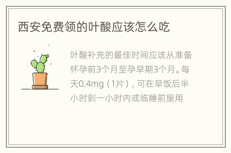 西安免费领的叶酸应该怎么吃