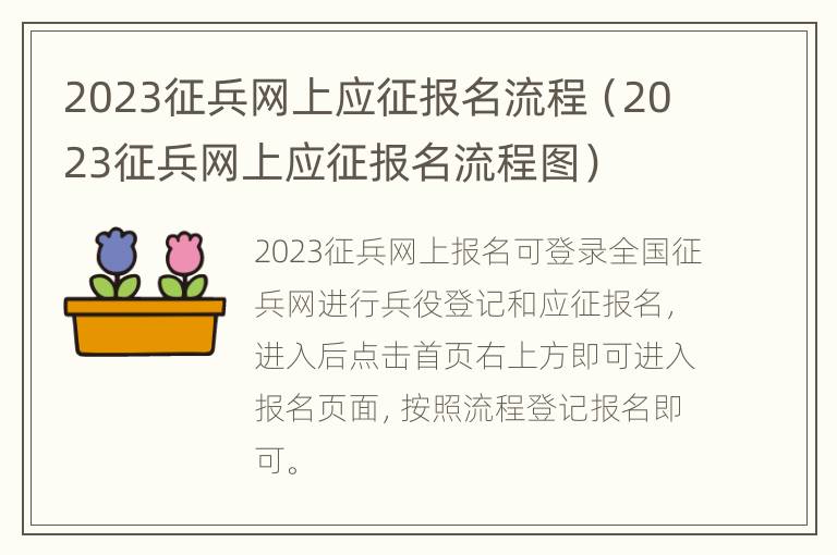 2023征兵网上应征报名流程（2023征兵网上应征报名流程图）