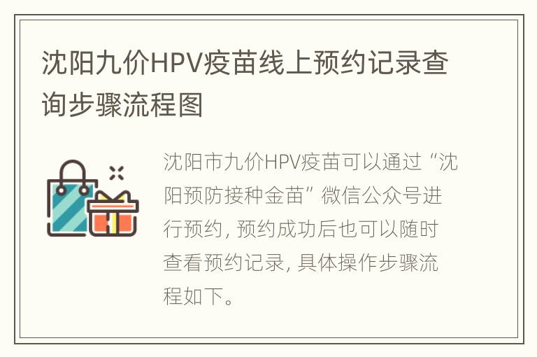 沈阳九价HPV疫苗线上预约记录查询步骤流程图