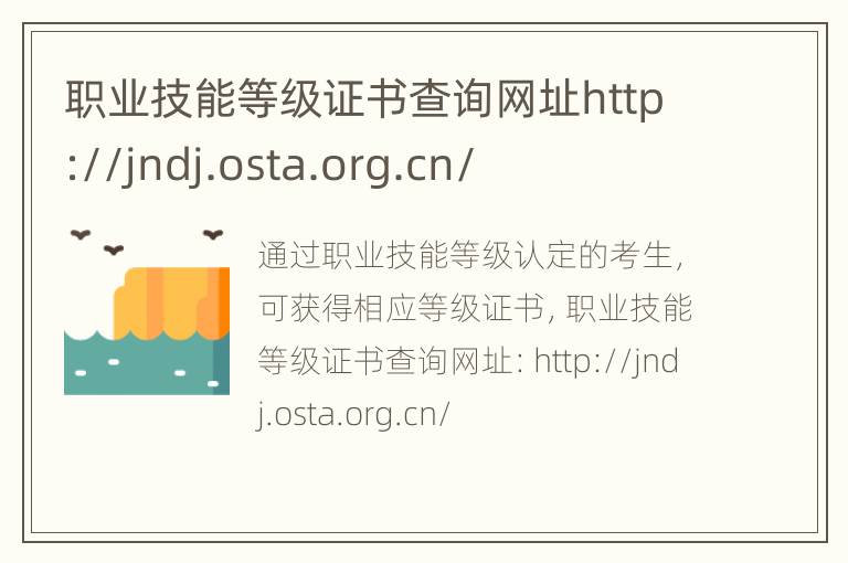 职业技能等级证书查询网址http://jndj.osta.org.cn/