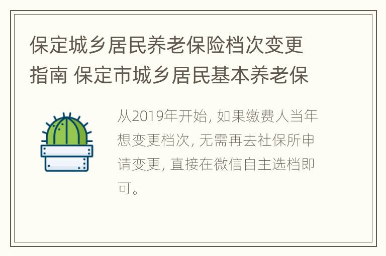 保定城乡居民养老保险档次变更指南 保定市城乡居民基本养老保险