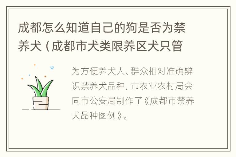 成都怎么知道自己的狗是否为禁养犬（成都市犬类限养区犬只管理规定）