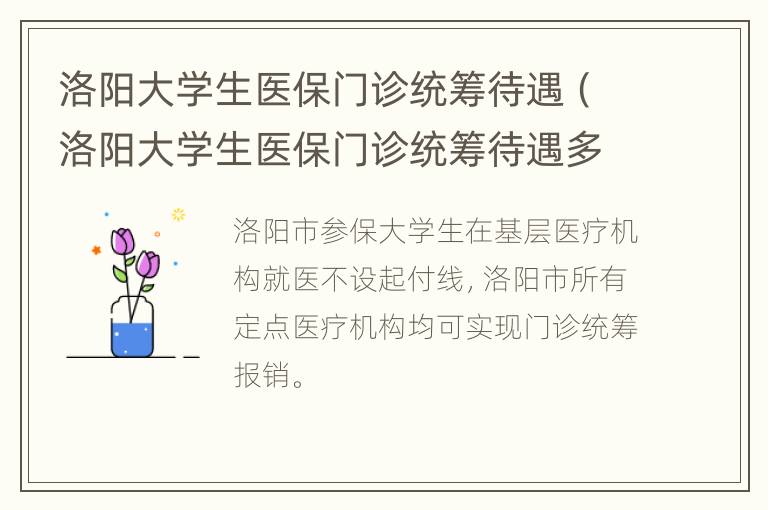 洛阳大学生医保门诊统筹待遇（洛阳大学生医保门诊统筹待遇多少）