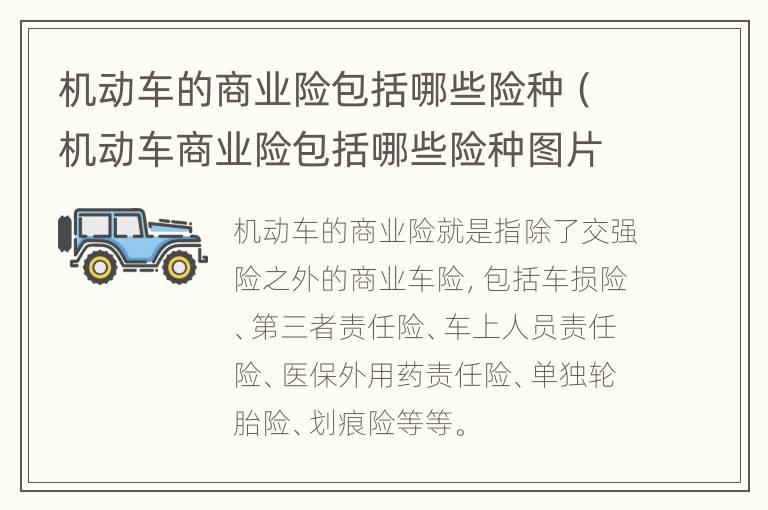 机动车的商业险包括哪些险种（机动车商业险包括哪些险种图片）