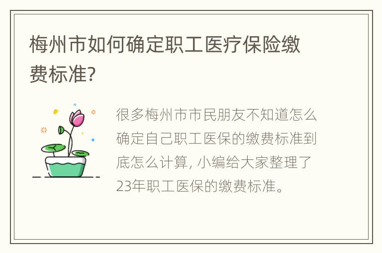 梅州市如何确定职工医疗保险缴费标准?