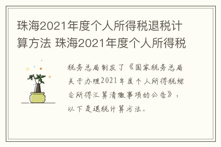 珠海2021年度个人所得税退税计算方法 珠海2021年度个人所得税退税计算方法是什么