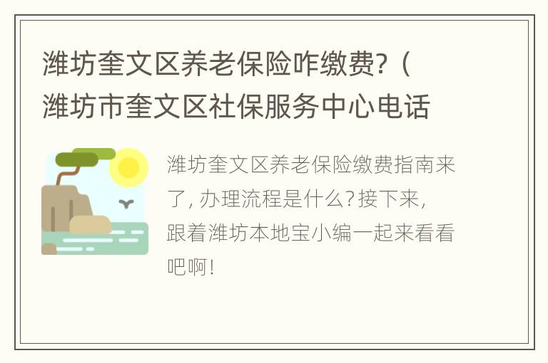 潍坊奎文区养老保险咋缴费？（潍坊市奎文区社保服务中心电话）