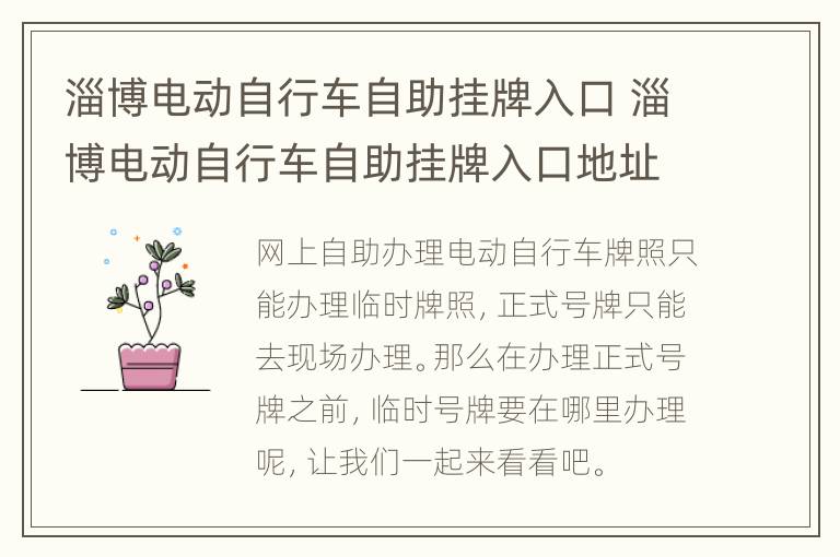 淄博电动自行车自助挂牌入口 淄博电动自行车自助挂牌入口地址