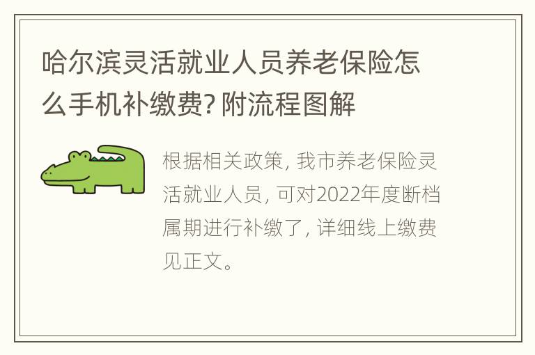 哈尔滨灵活就业人员养老保险怎么手机补缴费？附流程图解