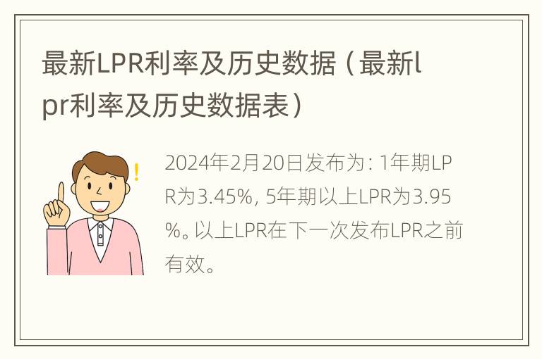 最新LPR利率及历史数据（最新lpr利率及历史数据表）