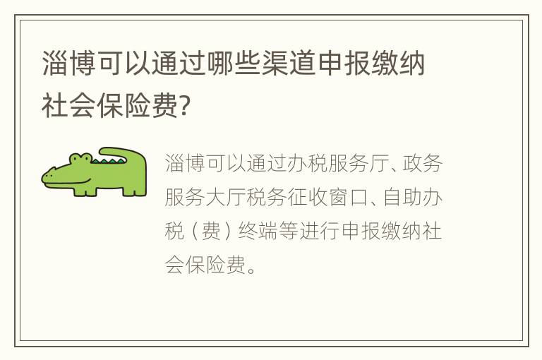 淄博可以通过哪些渠道申报缴纳社会保险费？