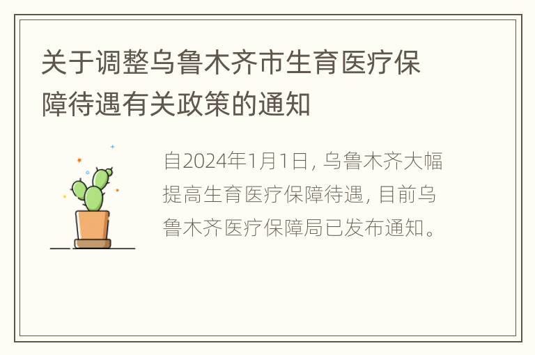 关于调整乌鲁木齐市生育医疗保障待遇有关政策的通知