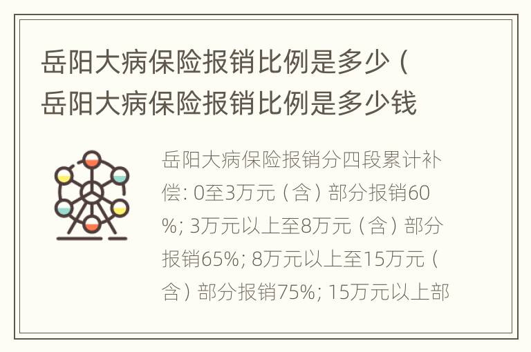 岳阳大病保险报销比例是多少（岳阳大病保险报销比例是多少钱）