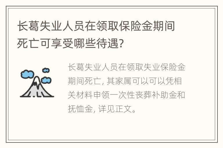 长葛失业人员在领取保险金期间死亡可享受哪些待遇？