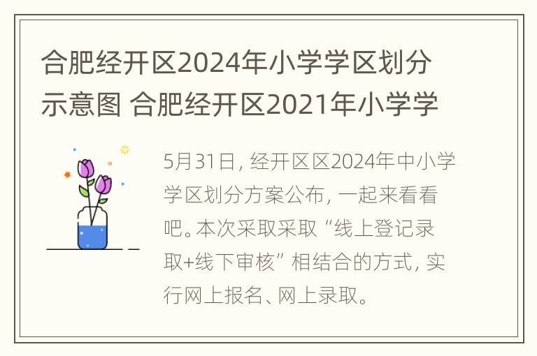 合肥经开区2024年小学学区划分示意图 合肥经开区2021年小学学区划分