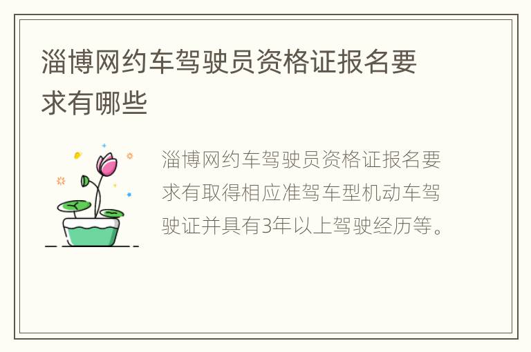 淄博网约车驾驶员资格证报名要求有哪些