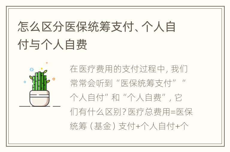 怎么区分医保统筹支付、个人自付与个人自费