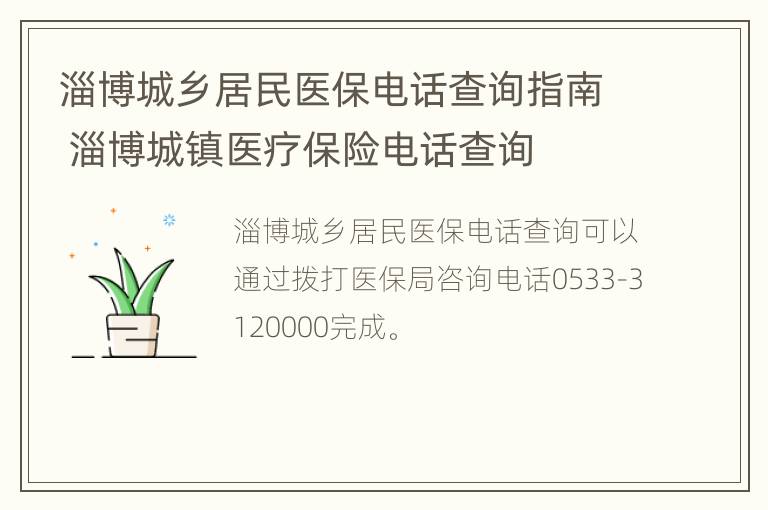 淄博城乡居民医保电话查询指南 淄博城镇医疗保险电话查询