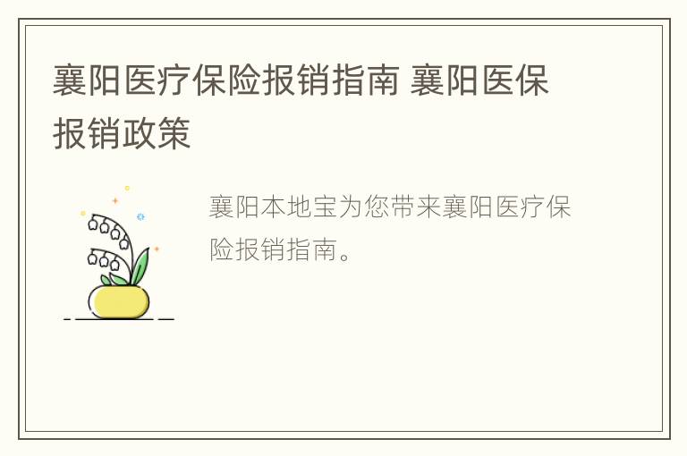 襄阳医疗保险报销指南 襄阳医保报销政策