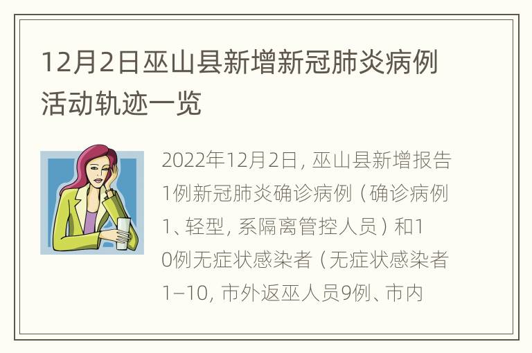 12月2日巫山县新增新冠肺炎病例活动轨迹一览